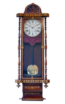 American, Inlaid Pole Clock, (Circa 1850), Rosewood