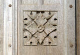Oak external door,  right-hand-carving.