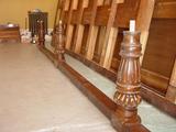 Edwardian mahogany, fluted table legs being prepared