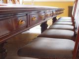 Mahogany drawer fronts complete with polished brass handles.