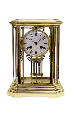 Mantle clock Solid Brass French 8 glass, (Circa 1900)